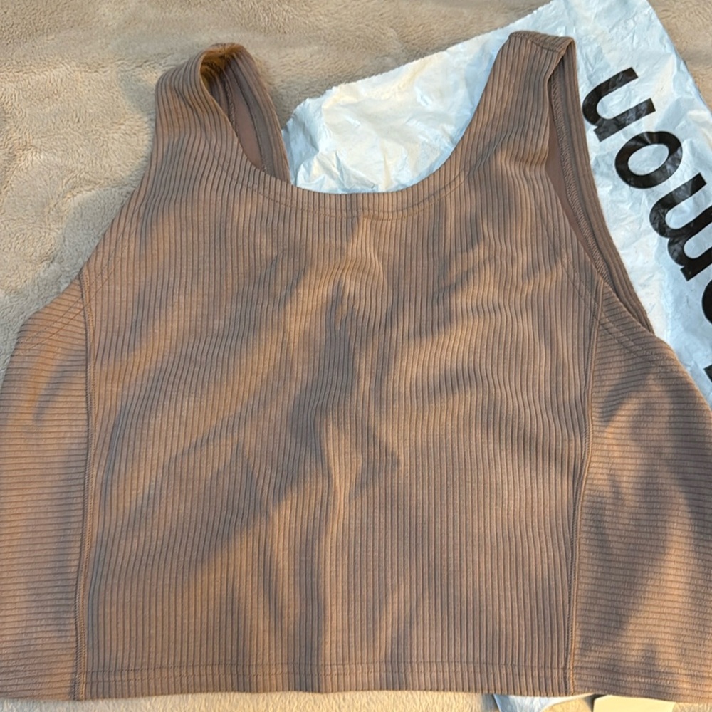 Lululemon ribbed soft tree cropped tank size 14